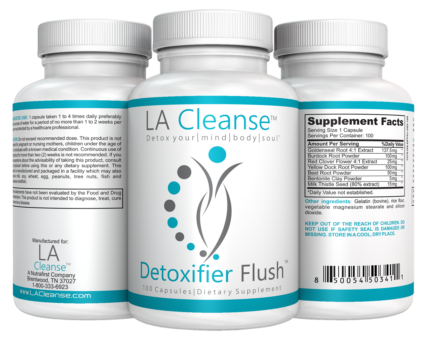 LA Cleanse Detoxifier Flush | Full Body Same Day Detox Cleanse for Liver, Kidney & Lymph Support